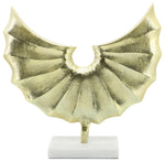 Sagebrook Home 16352-02 Metal, 13" Tribal Shell On Stand, Gold