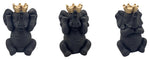 Sagebrook Home 16754-02 Resin, Set of 3, 16" See/Hear/Speak No Evil Elephants