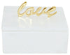 Sagebrook Home 16409-01 Marble, 7"x5" Box - Love, White