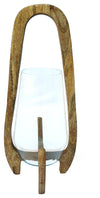 Sagebrook Home 15629-01 18" Glass Lantern with Wood Handle, Natural