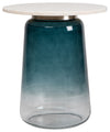 Sagebrook Home 16569-03 Marble Top, 22" Side Table Glass Base, Blue