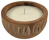 Sagebrook Home 80126-02 Wood 6" Aztec Bowl Candle, Brown 9oz