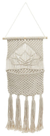 Sagebrook Home 16574-01 Cotton, 32" Macrame Wall Storage 4-Tassels, Beige