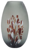 Sagebrook Home 16692-02 Glass, 12", Frosted Vase With Red Detail, Gray