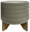 Sagebrook Home 16580-03 Ceramic 10" Tribal Planter with Stand, Black