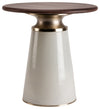 Sagebrook Home 16571-02 Wooden Top, 18" Nebular Side Table, Cream