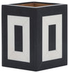 Sagebrook Home 16804-02 Resin, 3"x4" Outlined Pencil Cup, Black/White