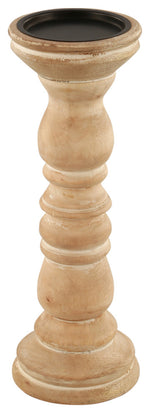 Sagebrook Home 16207-02 12" Wooden Pillar Holder, Natural