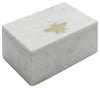 Sagebrook Home 15975-03 Marble 6x4" Marble Box With  Bee Accent White