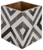 Sagebrook Home 16144-01 Resin 3"x4" Diamond Pencil Cup, Gray