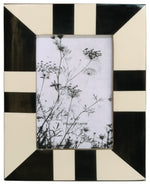 Sagebrook Home 16850 Resin, 4x6" Geometric Photo Frame, Black/White