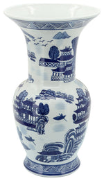 Sagebrook Home 16412-01 Ceramic 16" Chinoserie Vase, Blue