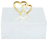 Sagebrook Home 16410-01 Marble, 7x5 Double Heart Box, White