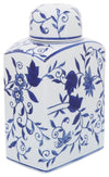 Sagebrook Home 16420-02 Ceramic, 9" Rectangular Jar, Blue