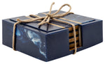 Sagebrook Home 15675-06 Set of 4 Resin Blue Coasters