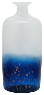 Sagebrook Home 16694-01 Glass, 16" Two Toned Vase, White/Blue