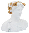 Sagebrook Home 16755 Resin, 15" Flower Lady Bust Planter, White/Gold