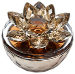 Sagebrook Home 13212-02 Amber Crystal Lotus Box
