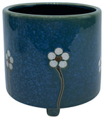 Sagebrook Home 16504 Ceramic, 6" Footed Flowers Planter, Blue