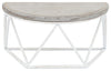 Sagebrook Home 14409-07 Wood/Metal 12" Demilune Wall Shelf, White/Gray