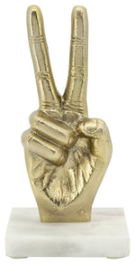 Sagebrook Home 15669-02 9" Metal Peace Sign, Gold