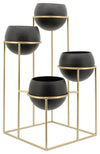 Sagebrook Home 16664 Metal, 23" 4-Tiered Planter, Gold/Black