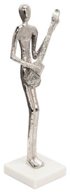 Sagebrook Home 15581-01 15" Guitar Musician On Marble Base, Silver