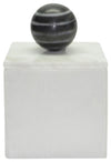 Sagebrook Home 15483-02 Marble, 4x6” Box With  Orb, White