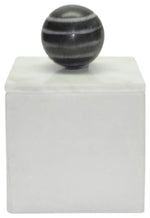 Sagebrook Home 15483-02 Marble, 4x6” Box With  Orb, White