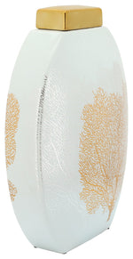 Sagebrook Home 16149-02 16" Decal Jar With  Lid, Gold