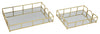 Sagebrook Home 14906 Set of 2 Metal 20/16" Trays, Gold Leaf
