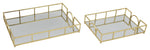 Sagebrook Home 14906 Set of 2 Metal 20/16" Trays, Gold Leaf