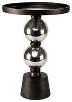 Sagebrook Home 16572-08 Metal, 22" Orb Side Table, Mirror Top, Silver/Black