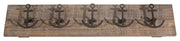 Sagebrook Home 11044 Metal Anchor Hooks On Wooden Panel Wood