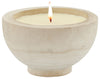 Sagebrook Home 80127-01 Wood 6" Bowl Candle, White 9oz