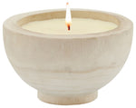 Sagebrook Home 80127-01 Wood 6" Bowl Candle, White 9oz