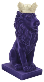 Sagebrook Home 16476-02 Resin 14" Lion Flocked Flower Crown, Purple