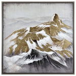 Sagebrook Home 70195 40x40" Hand Painted Mountain View Wall Art, Gold/White