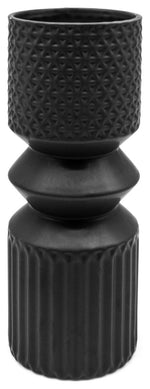 Sagebrook Home 16371-04 Ceramic 11" Mallet Vase, Black
