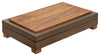 Sagebrook Home 15453-02 Wood 16" Faux Leather Box with Legs, Green