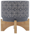 Sagebrook Home 14933-09 Ceramic 7" Swirl Planter On Stand, Gray