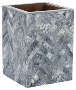 Sagebrook Home 16866 Resin, 3"x4" Herringbone Pencil Cup, Dark Gray