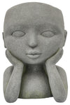 Sagebrook Home 16175-02 Resin 9" Open Eyed Child Planter, Gray