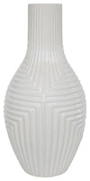 Sagebrook Home 13440-05 Ceramic 16" Tribal Vase, White