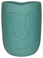 Sagebrook Home 15765-03 Ceramic 6" Face Vase, Turquiose