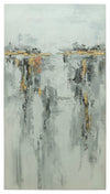Sagebrook Home 70119 33x61" Abstract Hand Embelished Canvas Print, Gray
