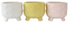 Sagebrook Home 80093-01 Set of 3, 5" Big Dot Footed Planter, Citronella Candle