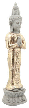 Sagebrook Home 16743-02 Resin, 26" Standing Buddha, Gray/Gold