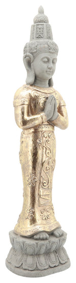 Sagebrook Home 16743-02 Resin, 26" Standing Buddha, Gray/Gold