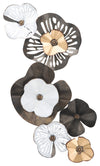 Sagebrook Home 16975 Metal, 33" Flowers Wall Deco, Black/Gold